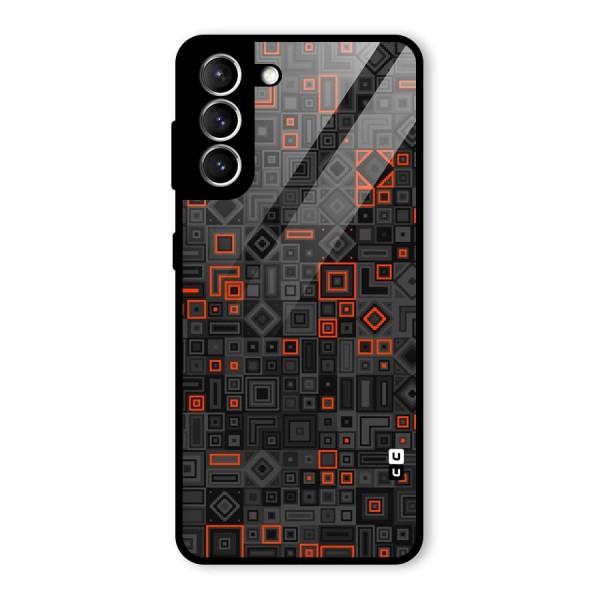 Orange Shapes Abstract Glass Back Case for Galaxy S21 5G