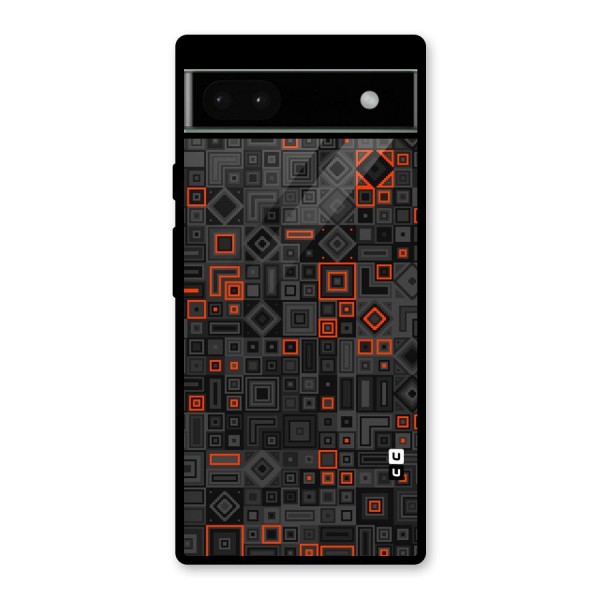 Orange Shapes Abstract Glass Back Case for Google Pixel 6a