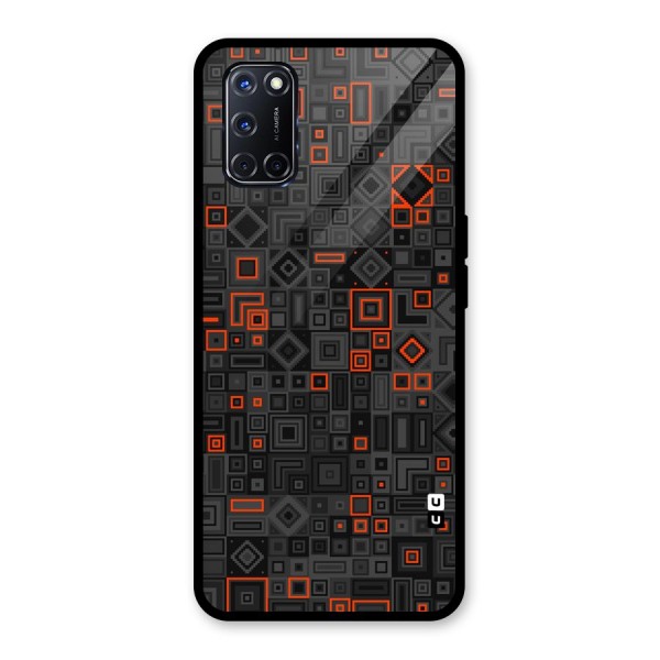 Orange Shapes Abstract Glass Back Case for Oppo A52