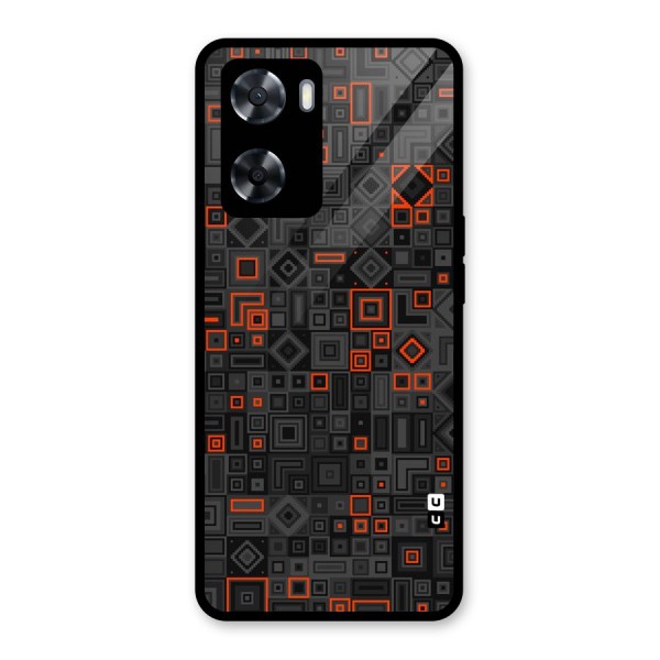 Orange Shapes Abstract Glass Back Case for Oppo A57 2022