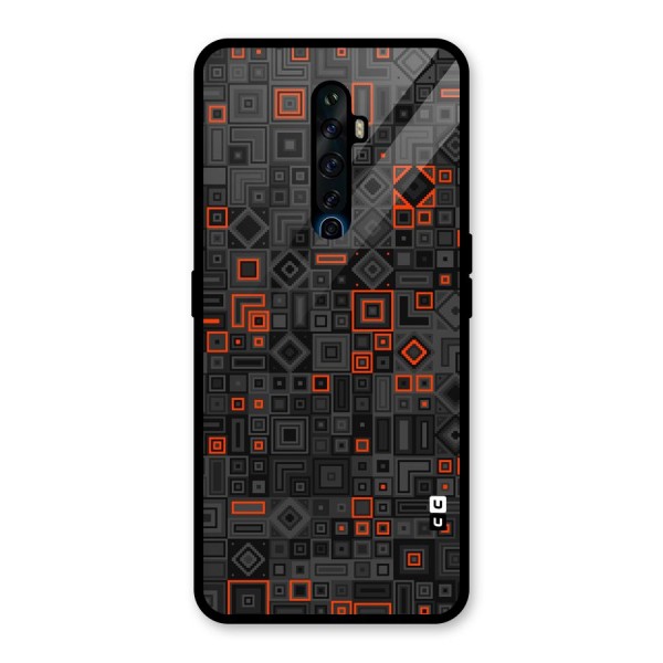 Orange Shapes Abstract Glass Back Case for Oppo Reno2 Z