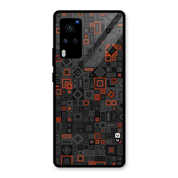 Orange Shapes Abstract Glass Back Case for Vivo X60 Pro