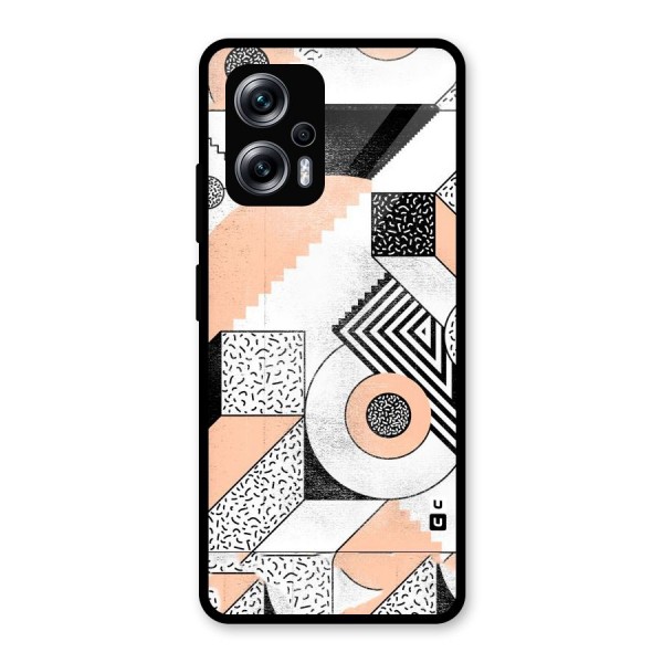 Orange Zig Zag Glass Back Case for Redmi K50i