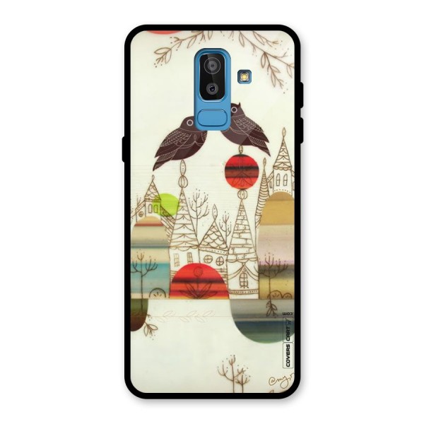 Owl Art Glass Back Case for Galaxy J8