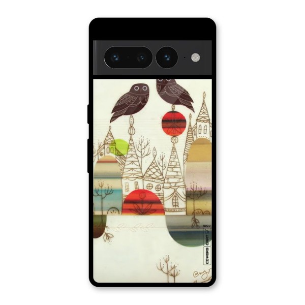 Owl Art Glass Back Case for Google Pixel 7 Pro