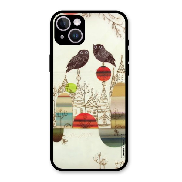 Owl Art Glass Back Case for iPhone 14 Plus