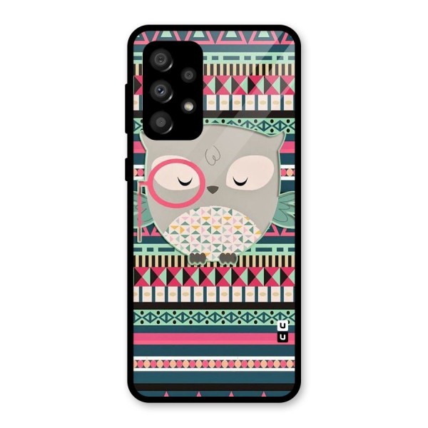 Owl Cute Pattern Glass Back Case for Galaxy A32