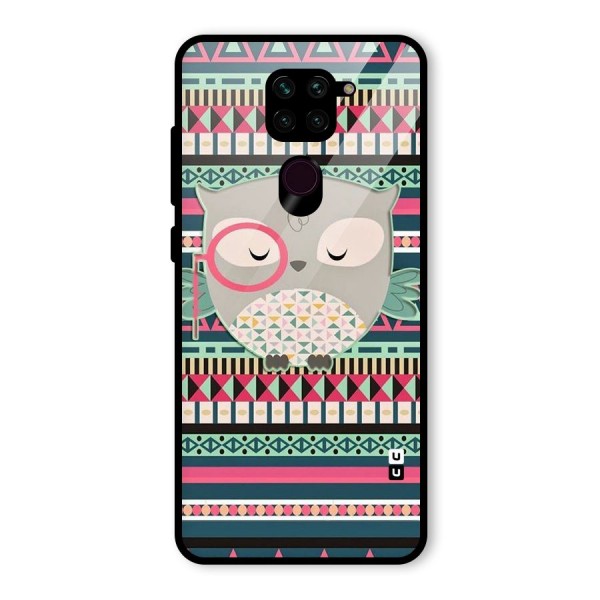 Owl Cute Pattern Glass Back Case for Redmi Note 9