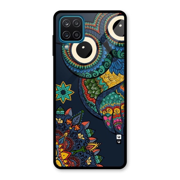 Owl Eyes Glass Back Case for Galaxy A12