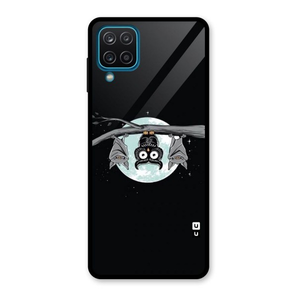 Owl Hanging Glass Back Case for Galaxy A12