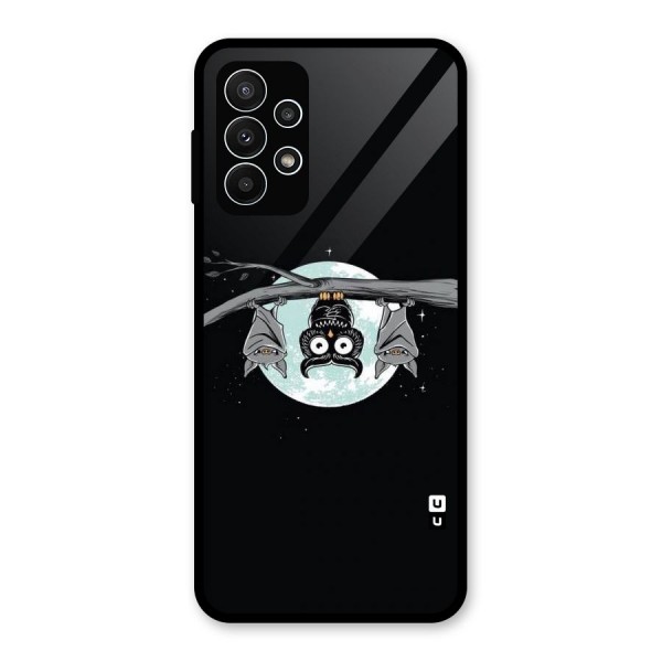 Owl Hanging Glass Back Case for Galaxy A23