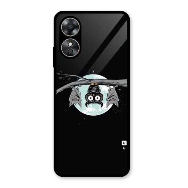 Owl Hanging Glass Back Case for Oppo A17