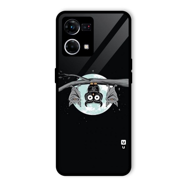 Owl Hanging Glass Back Case for Oppo F21s Pro 4G