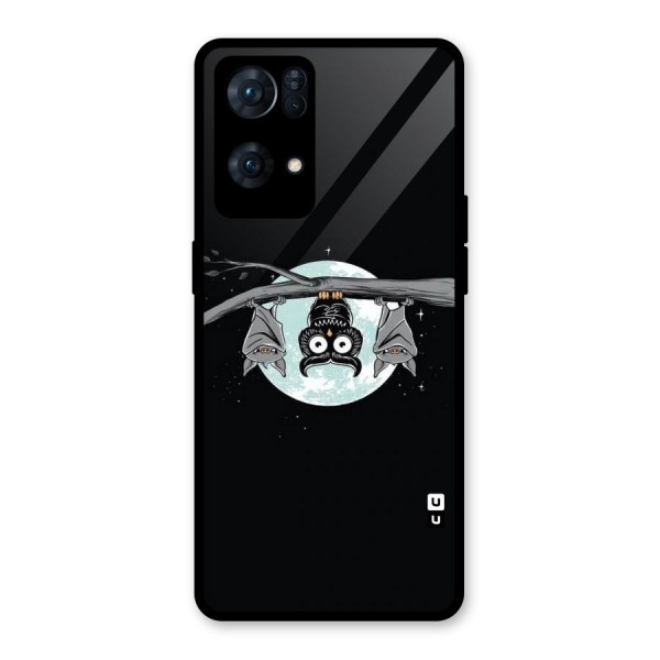 Owl Hanging Glass Back Case for Oppo Reno7 Pro 5G