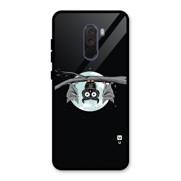 Owl Hanging Glass Back Case for Poco F1