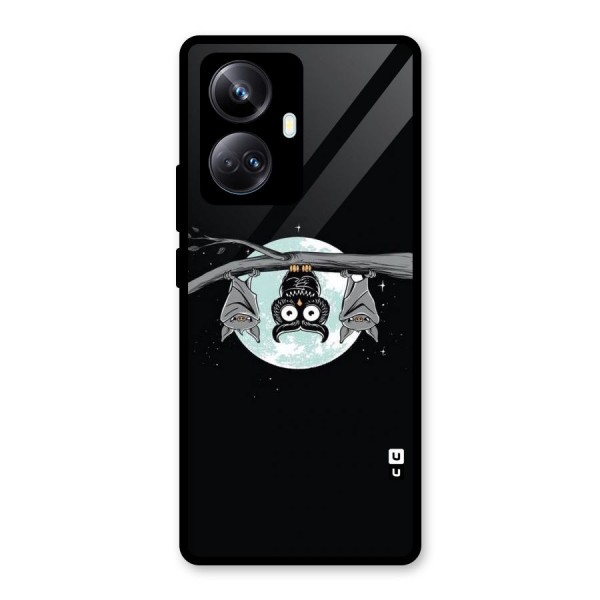 Owl Hanging Glass Back Case for Realme 10 Pro Plus