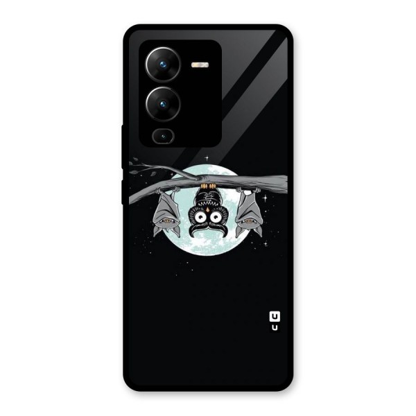 Owl Hanging Glass Back Case for Vivo V25 Pro