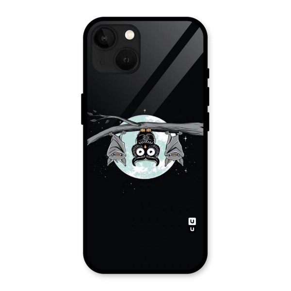 Owl Hanging Glass Back Case for iPhone 13