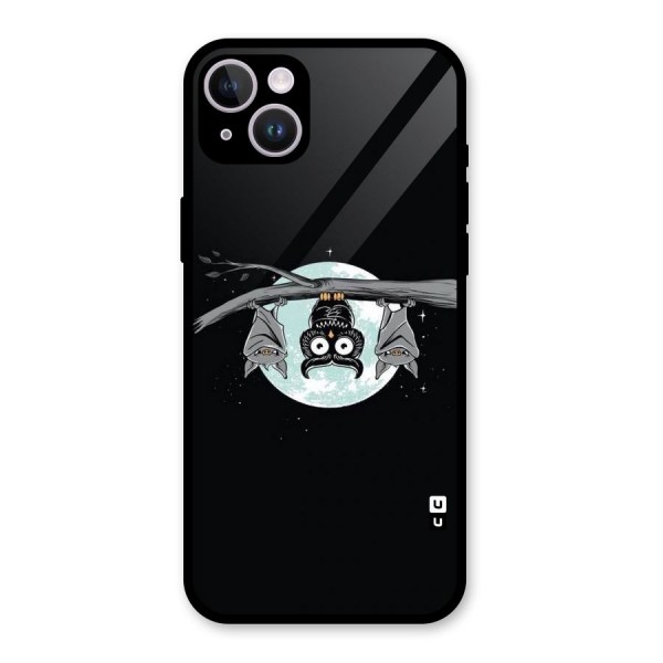 Owl Hanging Glass Back Case for iPhone 14 Plus