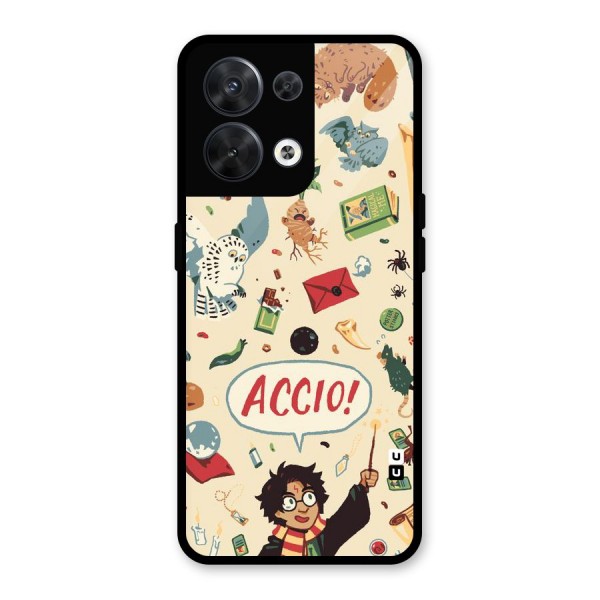 Owl Letter Glass Back Case for Oppo Reno8 5G