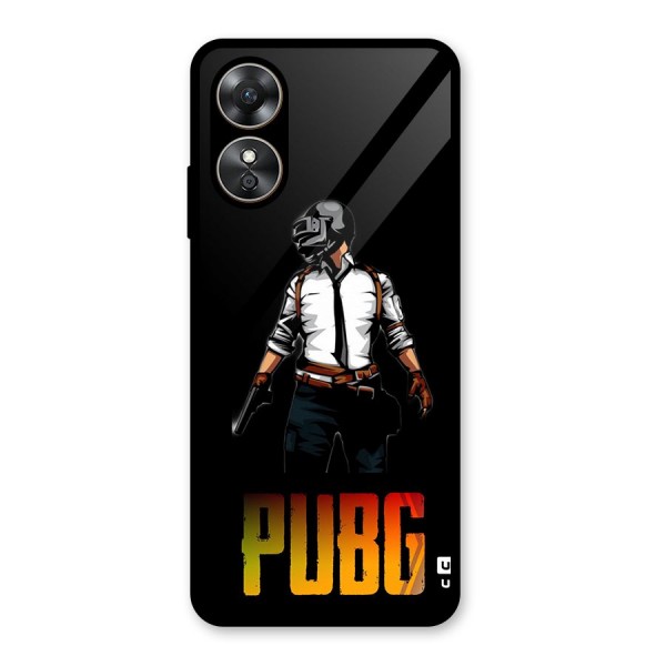 PUBG Game Art Glass Back Case for Oppo A17