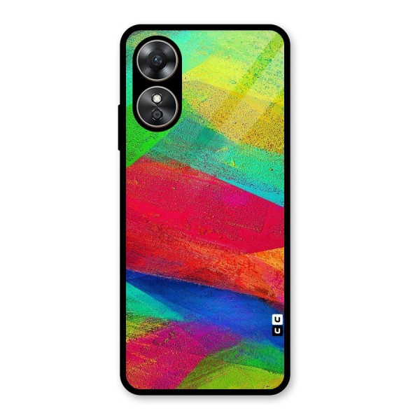 Paint Art Pattern Glass Back Case for Oppo A17