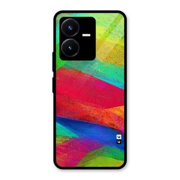 Paint Art Pattern Glass Back Case for Vivo Y22