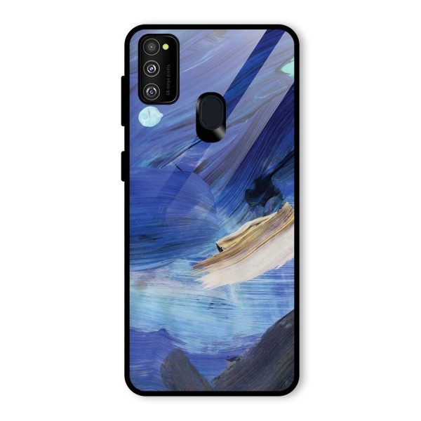 Paint Brush Strokes Glass Back Case for Galaxy M21