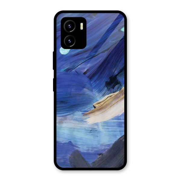 Paint Brush Strokes Glass Back Case for Vivo Y15s