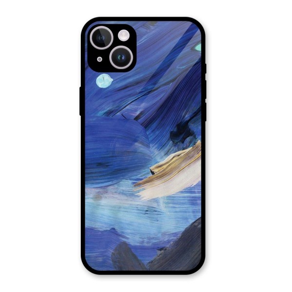 Paint Brush Strokes Glass Back Case for iPhone 14 Plus