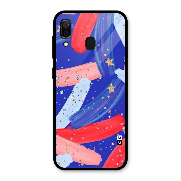 Paint Stars Glass Back Case for Galaxy A30