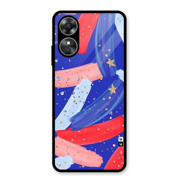 Paint Stars Glass Back Case for Oppo A17