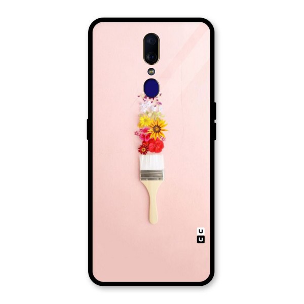 Painted Flowers Glass Back Case for Oppo F11