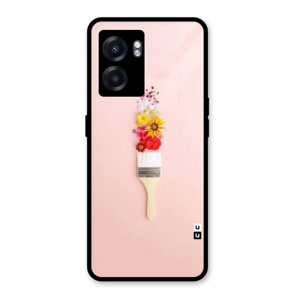 Painted Flowers Glass Back Case for Oppo K10 (5G)