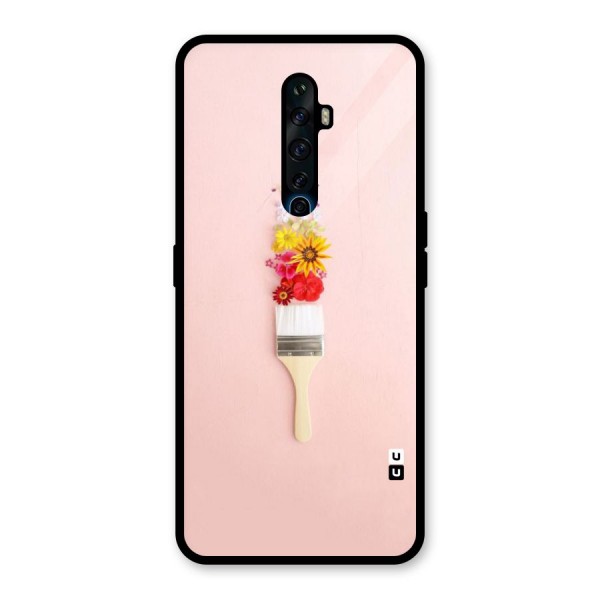 Painted Flowers Glass Back Case for Oppo Reno2 Z