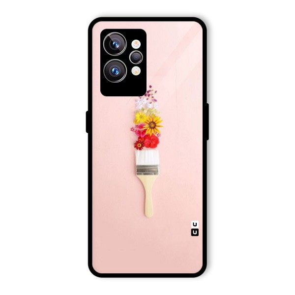 Painted Flowers Glass Back Case for Realme GT2 Pro