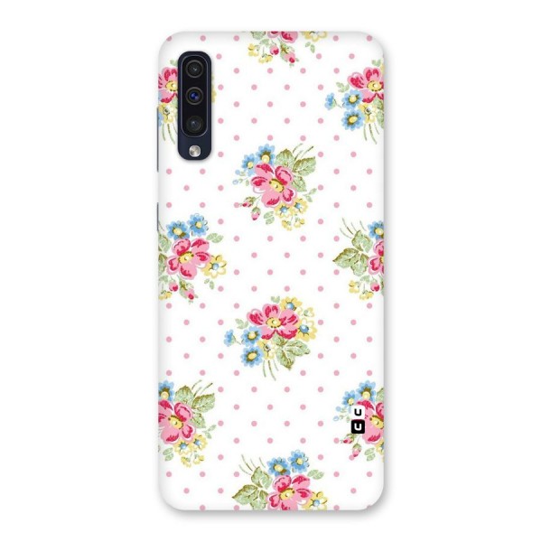 Painted Polka Floral Back Case for Galaxy A50