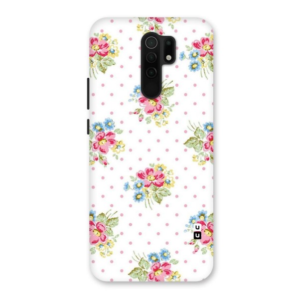 Painted Polka Floral Back Case for Redmi 9 Prime