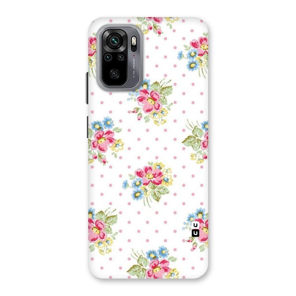 Painted Polka Floral Back Case for Redmi Note 10