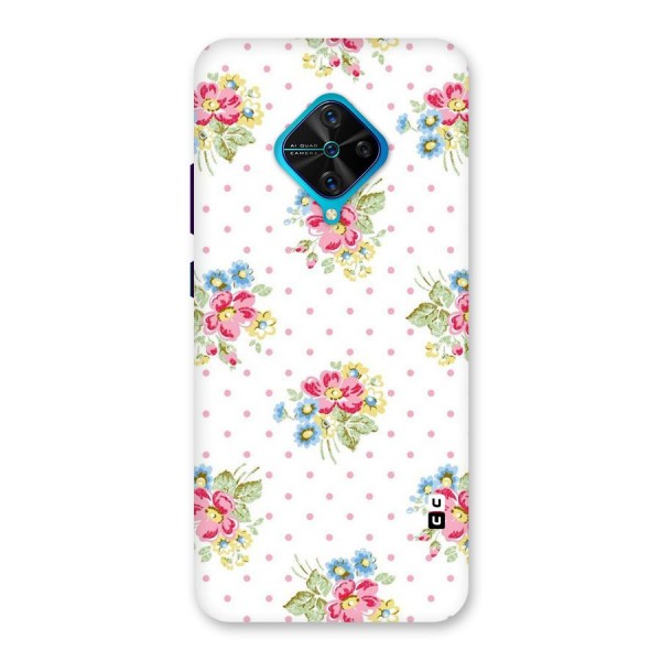 Painted Polka Floral Back Case for Vivo S1 Pro