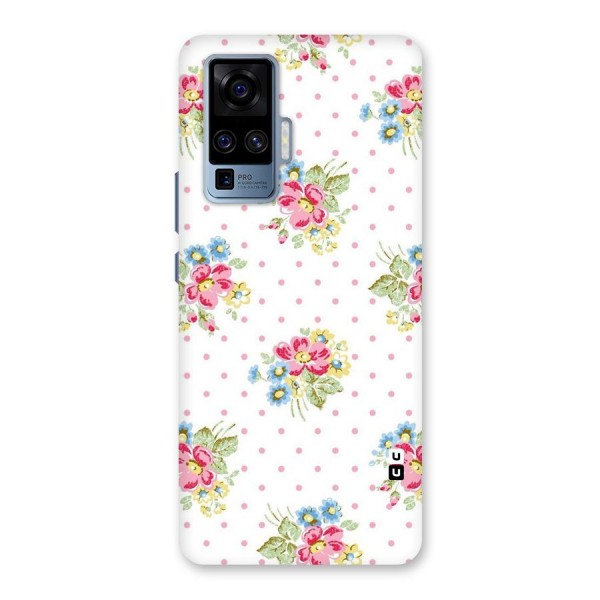 Painted Polka Floral Back Case for Vivo X50 Pro