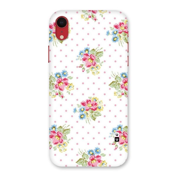 Painted Polka Floral Back Case for iPhone XR