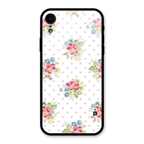 Painted Polka Floral Glass Back Case for XR