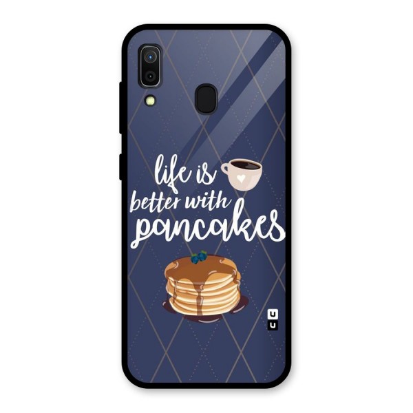 Pancake Life Glass Back Case for Galaxy A30