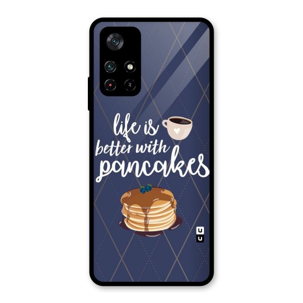 Pancake Life Glass Back Case for Poco M4 Pro 5G