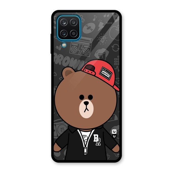 Panda Brown Glass Back Case for Galaxy A12