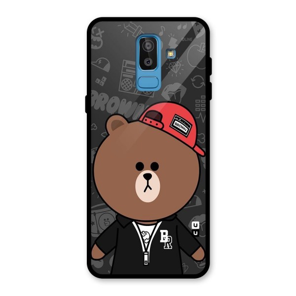 Panda Brown Glass Back Case for Galaxy J8