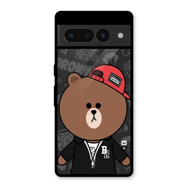 Panda Brown Glass Back Case for Google Pixel 7 Pro