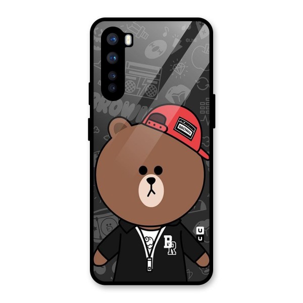 Panda Brown Glass Back Case for OnePlus Nord