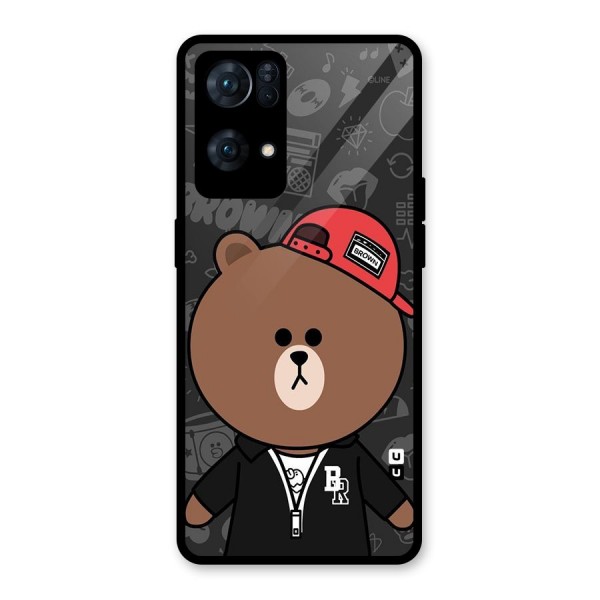 Panda Brown Glass Back Case for Oppo Reno7 Pro 5G